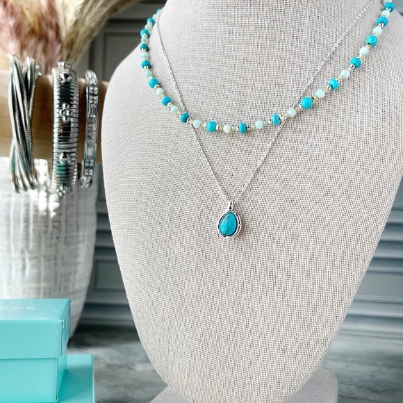 Final price! Park Lane Bluebell Elegant Turquoise Beaded Necklace NIB - Picture 2 of 3